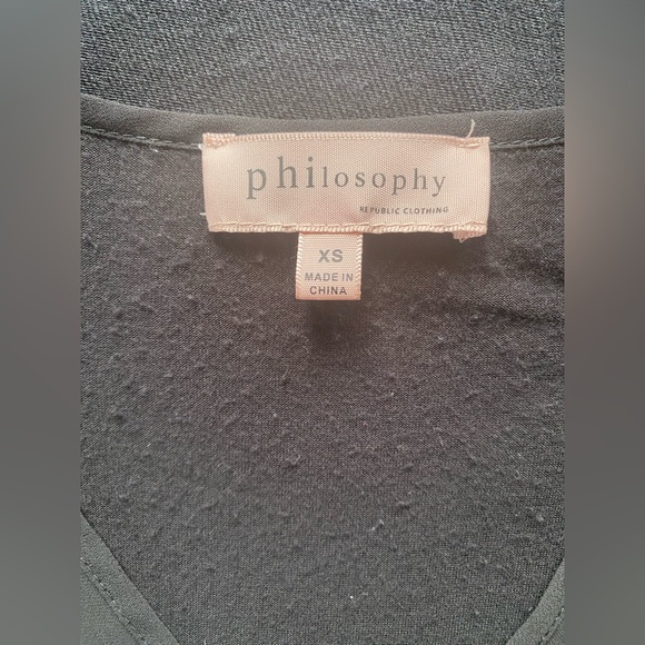 Philosophy Cotton Blend Blouse Sheer Front solid Back V Neck Sleeveless. Size XS - Picture 8 of 8